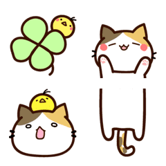 Calico cat  Miku and  Piyo Emoji 