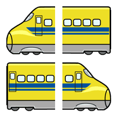Happy yellow bullet train