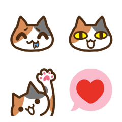 Easy-to-read three-haired cat emoji