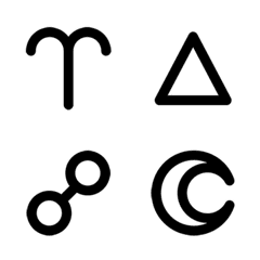 black horoscope symbols