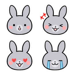Gray and small rabbit emoji