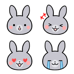 Gray and small rabbit emoji