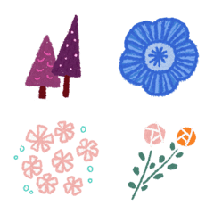 Emoji of flowers and trees