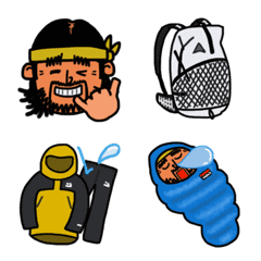 Mountains lover Yama-san Emoji part1