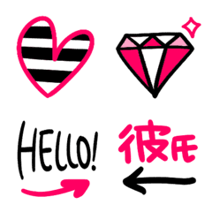 Pink and black Emoji