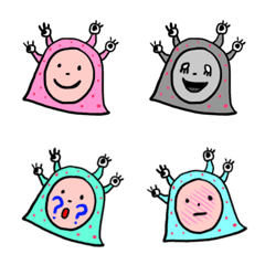 Colorful pop monster emoji