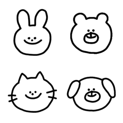 Monochrome Animals Line Emoji Line Store