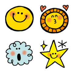 Sun And Moon Line Emoji Line Store