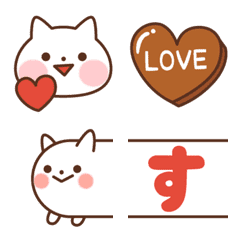 White cat's Valentine Emoji