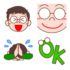 Round glasses Men's daily life 3 Emoji