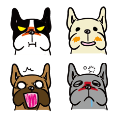 4 kinds of Frenchbulldog 's Emoji 