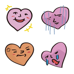 Facial emoji in an easy-to-use heart