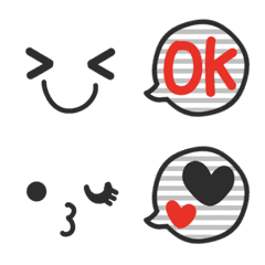 Adult cute emoticons (monotone border)