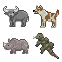 8-Bit Pixel Animals Emoji