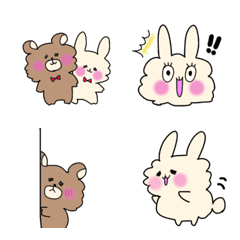 marshmallo rabbit and bear lovely Emoji