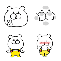 Pictogram of bear in overalls