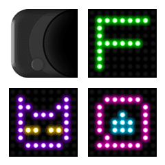 Dot font like LED bulletin board (Emoji)