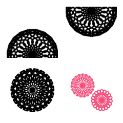 Flowers and lace ribbon Emoji (B&R)