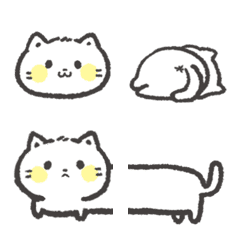 White cat and black symbol emoji