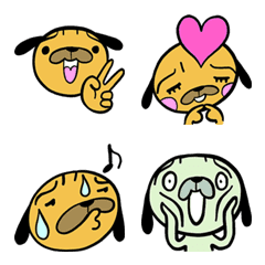 A troubled face dog emoji