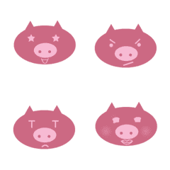Emotion of a cute pink pig