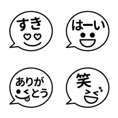 Simple face speech balloons Emoji black