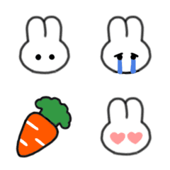 Simple white rabbit face emoji.