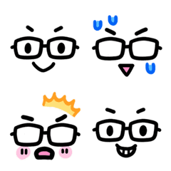 Emoticons of men wearing glasses