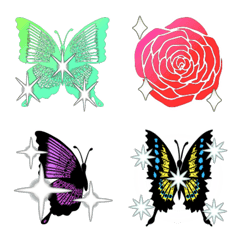 Flower and butterfly Emoji 1