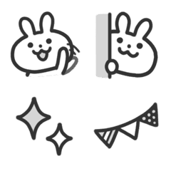 Monochrome Rabbit Emoji 2