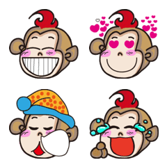Flaming monkey cute emoji