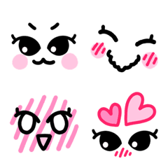 Emoticons of a girl with cat-like eyes