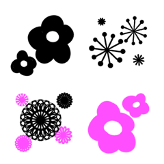 Flowers and lace ribbon Emoji (B&P)