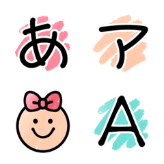 emoji of peach and mint colors