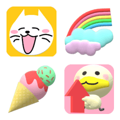 Colorful rainbow 3D Emoji. 