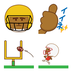 American football Bear family <Emoji>