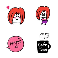 A cute emoji of a red hair girl.