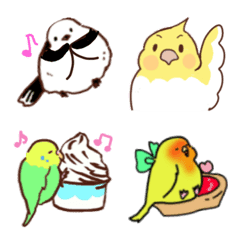 Cute little birds and sweets