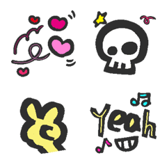 Colorful Emoji 2 in thick black edge