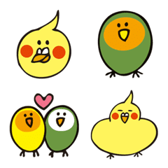 Cockatiel and Peach-faced lovebird Emoji