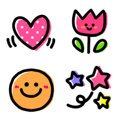 Colorful cute emoji