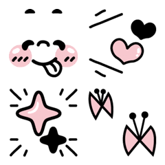 Lovely black pink Emoji.01