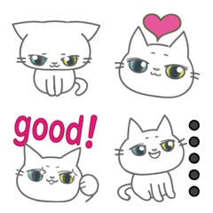 Emoticon de gato branco