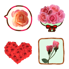 大人かわいいバラの花のシンプル絵文字 Line絵文字 Line Store