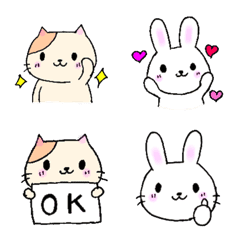 cute cat and rabbit emoji 3