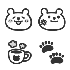 Monochrome Bear Emoji 1