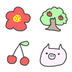 Flowers and fruits Emoji!