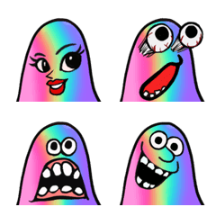 Colorful Monster Emoji Line Emoji Line Store