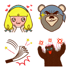 Bear & Little girl emoji