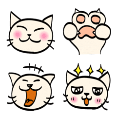 A lazy white cat's emoji